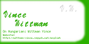 vince wittman business card